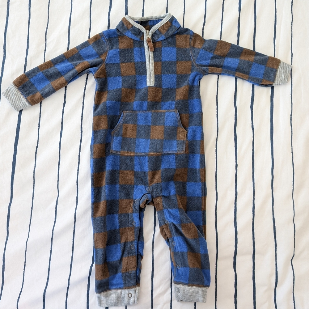 Carter's Blue and Brown Cozy Onesie